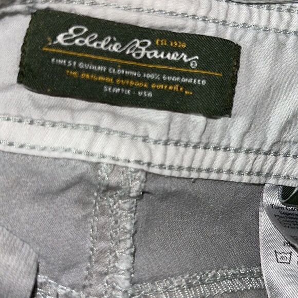 Eddie Bauer pants Womens size 4 bermuda Y2K cropped shaw corduroy gray Pockets - Picture 7 of 8